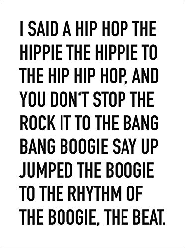 Close Up I Said a Hip Hop Lyrics The Sugarhill Gang - Kunstdruck/Mini-Poster - Premium Qualität 250 gr./m², matt - Hochformat 40 x 30 cm von Close Up