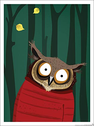 Close Up Kinderzimmer Poster Eule Wald (30cm x 40cm) + Geschenkverpackung. Verschenkfertig! von Close Up