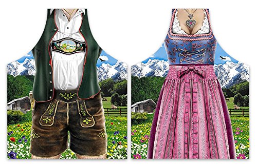 Close Up Kochschürzenset Dirndl & Lederhose / 2 Schürzen für Sie & Ihn von Close Up