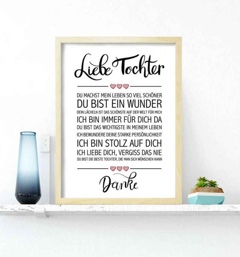 Close Up Poster Liebe Tochter gerahmter Kunstdruck kieferfarben von Close Up