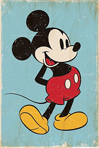 Close Up Mickey Mouse Poster Retro Blue (61cm x 91,5cm) + Ü-Poster von Close Up