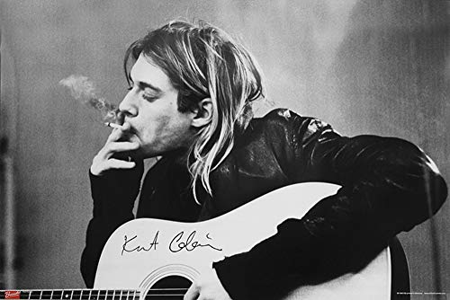 Close Up Nirvana Poster Kurt Cobain Smoking & Guitar (91,5 cm x 61 cm) + weiÃŸe Geschenkverpackung. Verschenkfertig! von Close Up