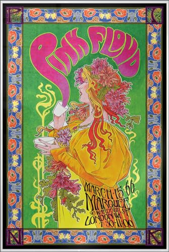 Pink Floyd - Gerahmtes Poster (Live At The Marquee London - Bob Masse Tourplakat) (Größe: 61 x 91,5cm) von Close Up