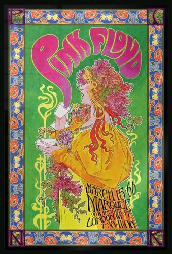 Pink Floyd - Gerahmtes Poster (Live At The Marquee London - Bob Masse Tourplakat) (Größe: 61 x 91,5cm) von Close Up