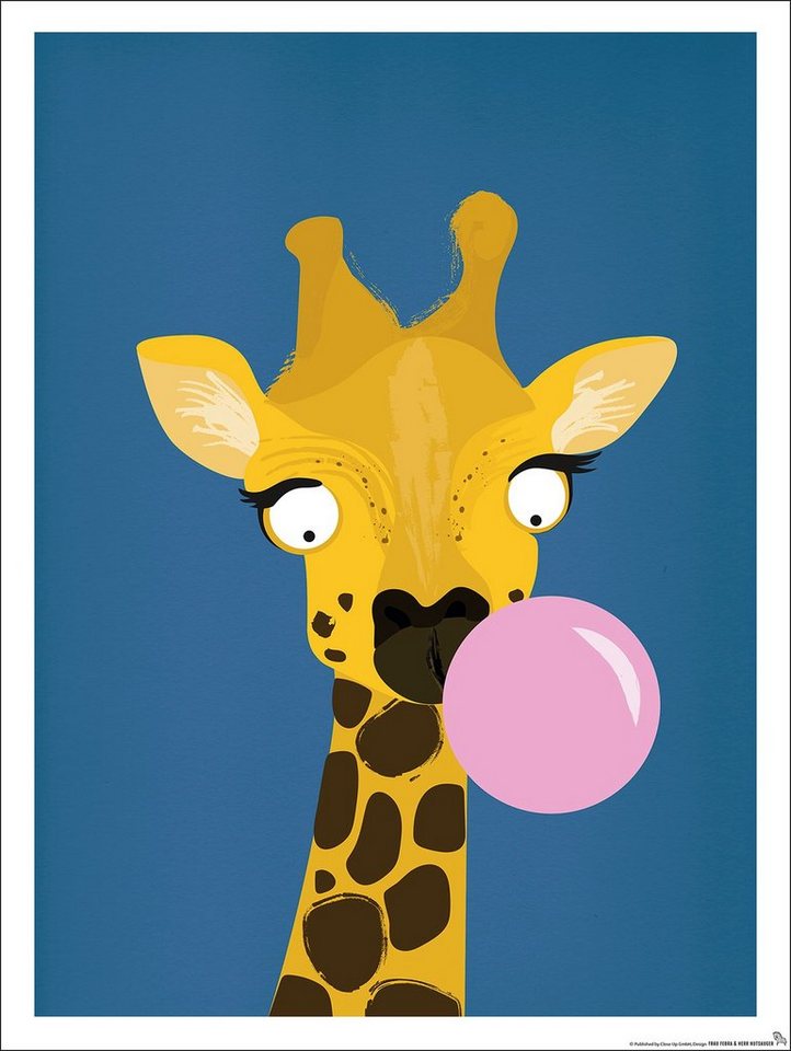 Close Up Poster Kinderzimmer Poster Giraffe Afrika 30 x 40 cm von Close Up