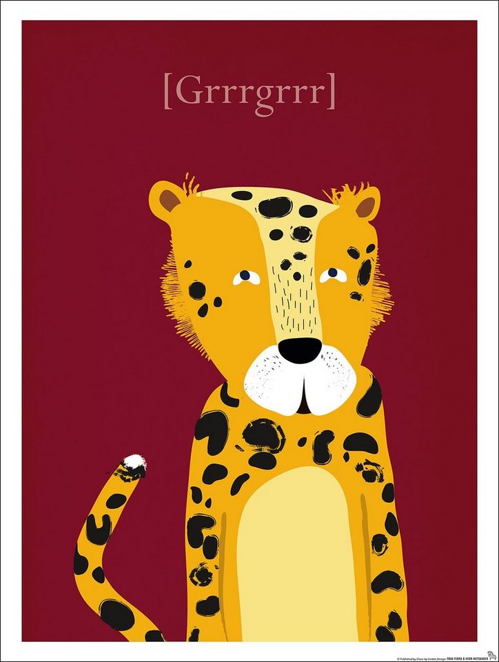 Close Up Poster Kinderzimmer Poster Leopard Raubkatze 30 x 40 cm von Close Up