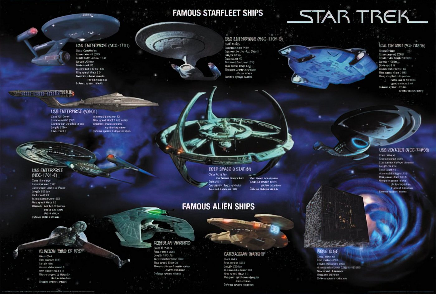Close Up Poster Star Trek Poster Famous Starfleet Ships Collage 101,5 x 68,5 von Close Up