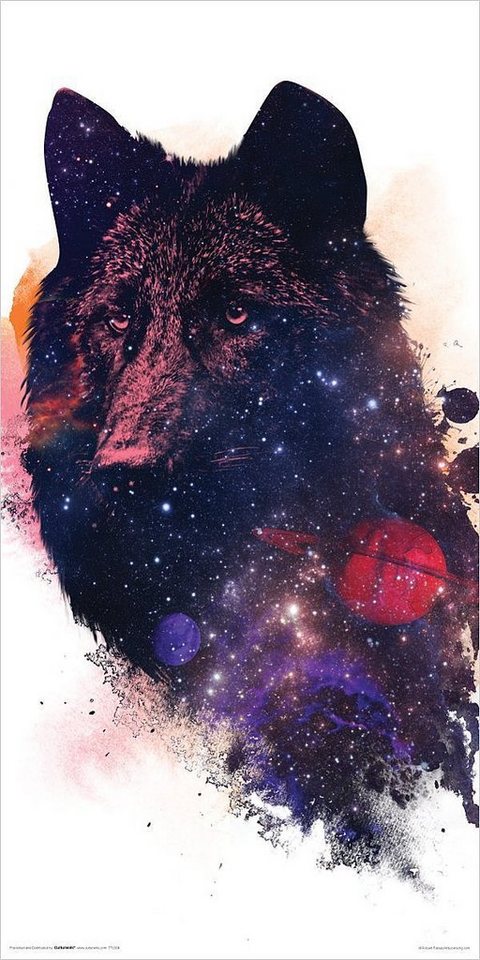 Close Up Poster Wolf Universe Kunstdruck Robert Farkas 30,5 x 61 cm von Close Up