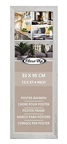 Close Up Posterrahmen 33 x 95 cm, Driftwood, MDF Holz, Frame für Langbahnposter, PVC Scheibe (unzerbrechlich), Profilbreite 30 mm von Close Up