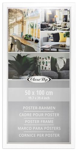 Close Up Posterrahmen 50 x 100 cm weiß Bilderrahmen aus MDF mit bruchsicherer PVC-Glasscheibe - Profilbreite 30 mm von Close Up