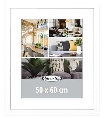 Close Up Posterrahmen 50 x 60 cm weiß Bilderrahmen aus MDF mit bruchsicherer PVC-Glasscheibe - Profilbreite 30 mm von Close Up