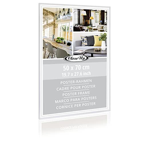Close Up Posterrahmen 50 x 70 cm | Kunststoff weiß mit Rückwand | PVC-Scheibe (unzerbrechlich) Profilbreite 12 mm – Farbig & modern für Poster, Kunstdrucke, Fotos – Wandmontage im Hoch- & Querformat von Close Up