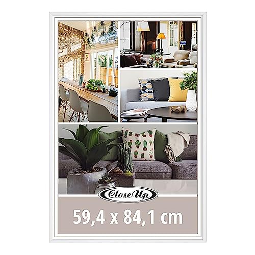 Close Up Posterrahmen DIN A1 weiß Kunststoffleiste 59,4 x 84,1 cm (Leistenbreite 12 mm), PVC-Scheibe (unzerbrechlich) von Close Up