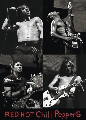Close Up Red Hot Chili Peppers Poster Live - Collage (b/w) (61cm x 86cm) + 2 St. Schwarze Posterleisten mit Aufhängung von Close Up