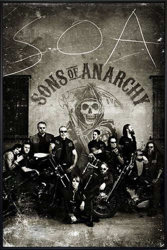 Close Up Sons of Anarchy Poster Vintage (93x62 cm) gerahmt in: Rahmen schwarz von Close Up