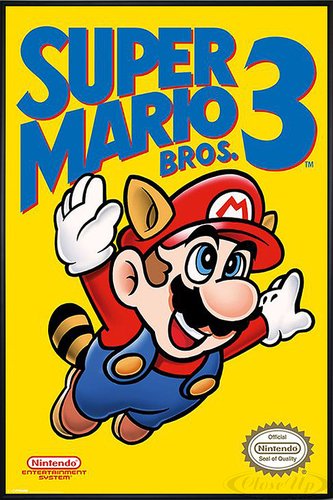 Close Up Super Mario Bros. 3 Poster (93x62 cm) gerahmt in: Rahmen schwarz von Close Up