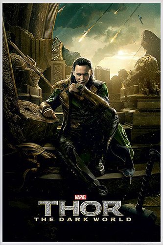 Close Up Thor 2 The Dark World Poster Loki (93x62 cm) gerahmt in: Rahmen Weiss von Close Up