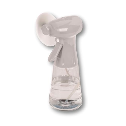 Close Up Ventilator mit Sprühflasche ca. 22 cm, weiß, aus Kunststoff, batteriebetrieben | für zu Hause und unterwegs | nachhaltig | 350 ml. Fassungsvermögen (Weiß) von Close Up