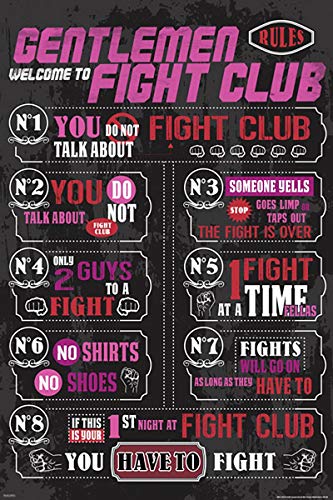 Fight Club Poster Rules Die 8 Regeln des Fight Club. von Close Up