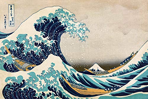Great Wave of Kanagawa Poster Katsushika Hokusai - Die große Welle von Kanagwa (91,5 cm x 61 cm) von Close Up