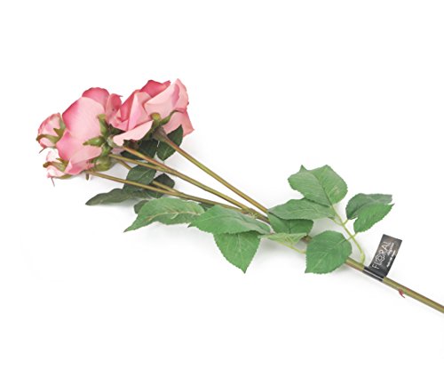 Closer 2 nature F060PL Floral Elegance, Künstliche Rose einzelstiehl, verzweigt, 87 cm, rosa von Closer 2 Nature