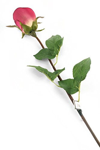 Closer 2 nature F062ML Floral Elegance, Künstliche Rose einzelstiehl, geschlossene Knospe, 52 cm, magenta von Closer 2 Nature
