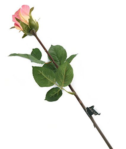 Closer 2 nature F062PL Floral Elegance, Künstliche Rose einzelstiehl, geschlossene Knospe, 52 cm, rosa von Closer 2 Nature