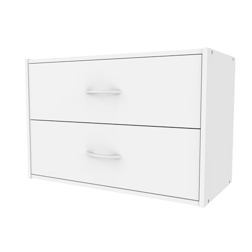 ClosetMaid 1566 Stapelbarer Organizer mit 2 Schubladen, horizontal, Weiß von ClosetMaid