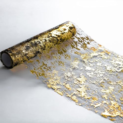 Clothfuna Glitzernder Tischläufer, 9 m, glitzernd, dünnes Netzgewebe, für Esstisch, Hochzeit, Party, Geburtstag, DIY, Heimdekoration, 28 cm x 9 m von Clothfuna