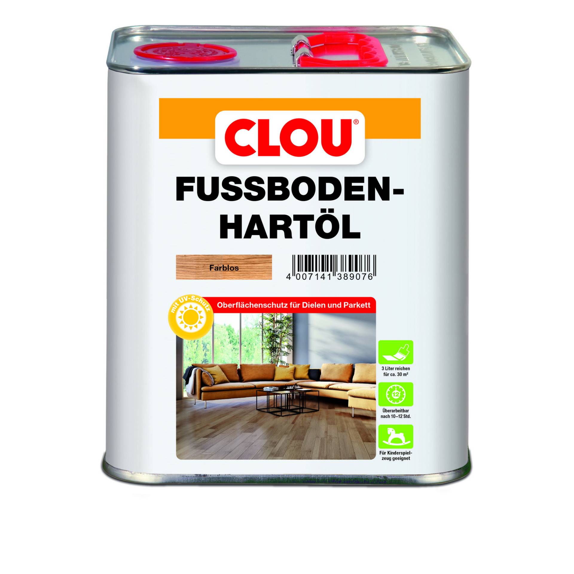Clou Fußboden-Hartöl transparent 3 l von Clou