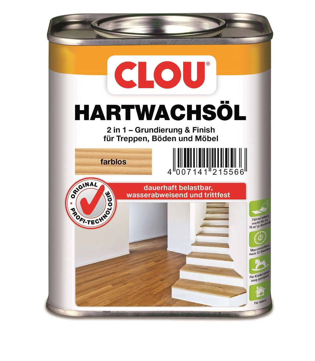 Clou Hartwachs Öl farblos 750 ml von Clou