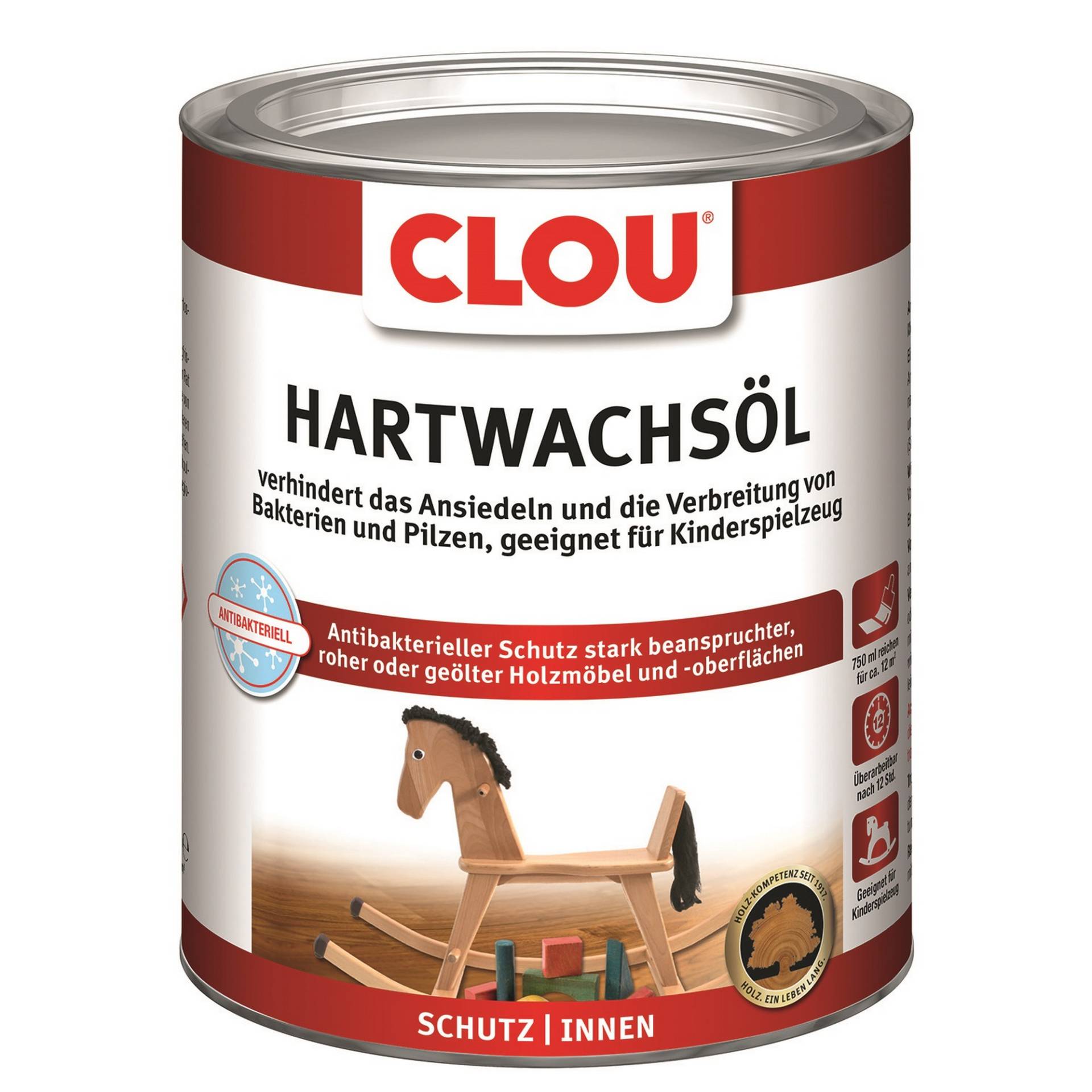 Clou Hartwachsöl antibakteriell transparent 750 ml von Clou