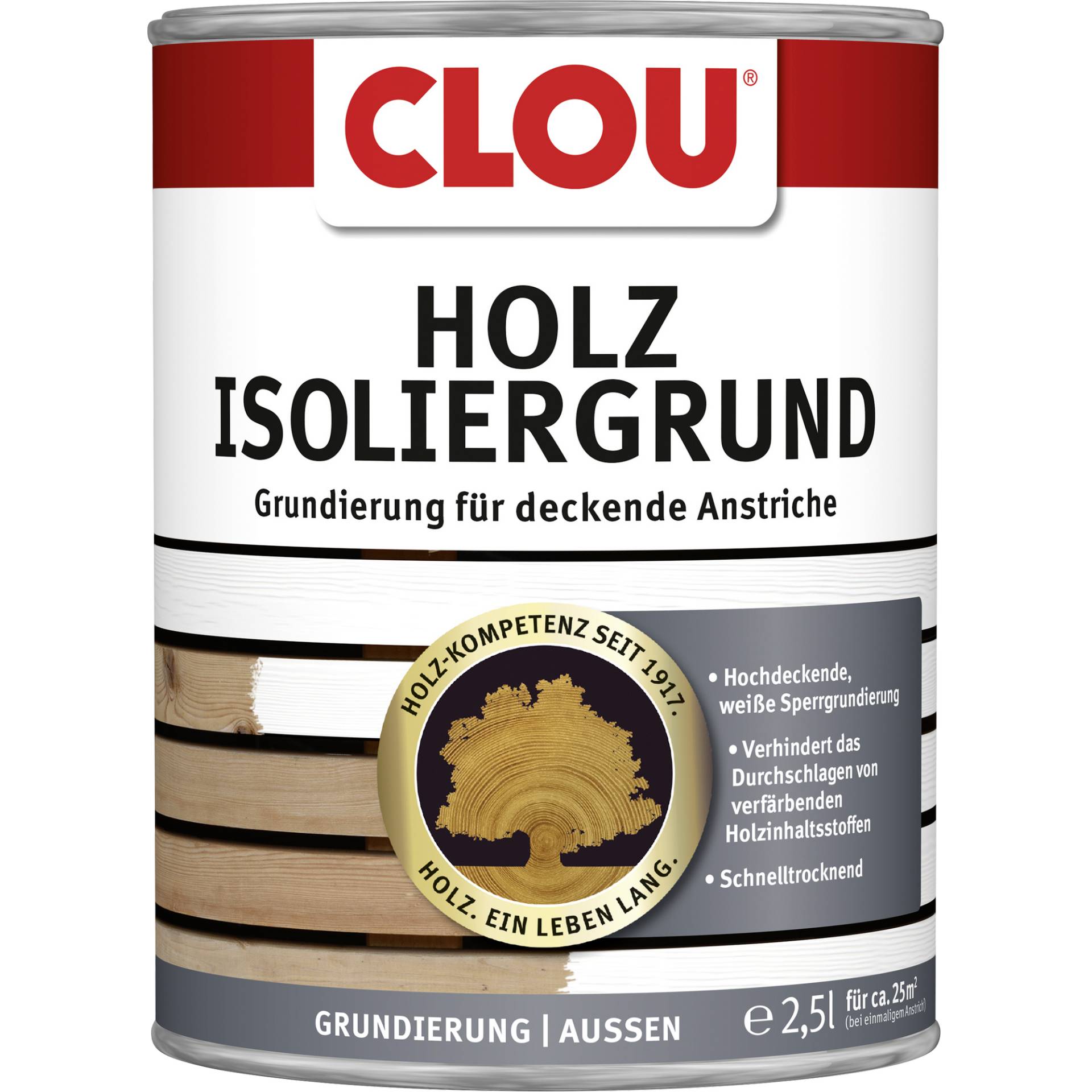 Clou Holz Isoliergrund weiß 2,5 l von Clou