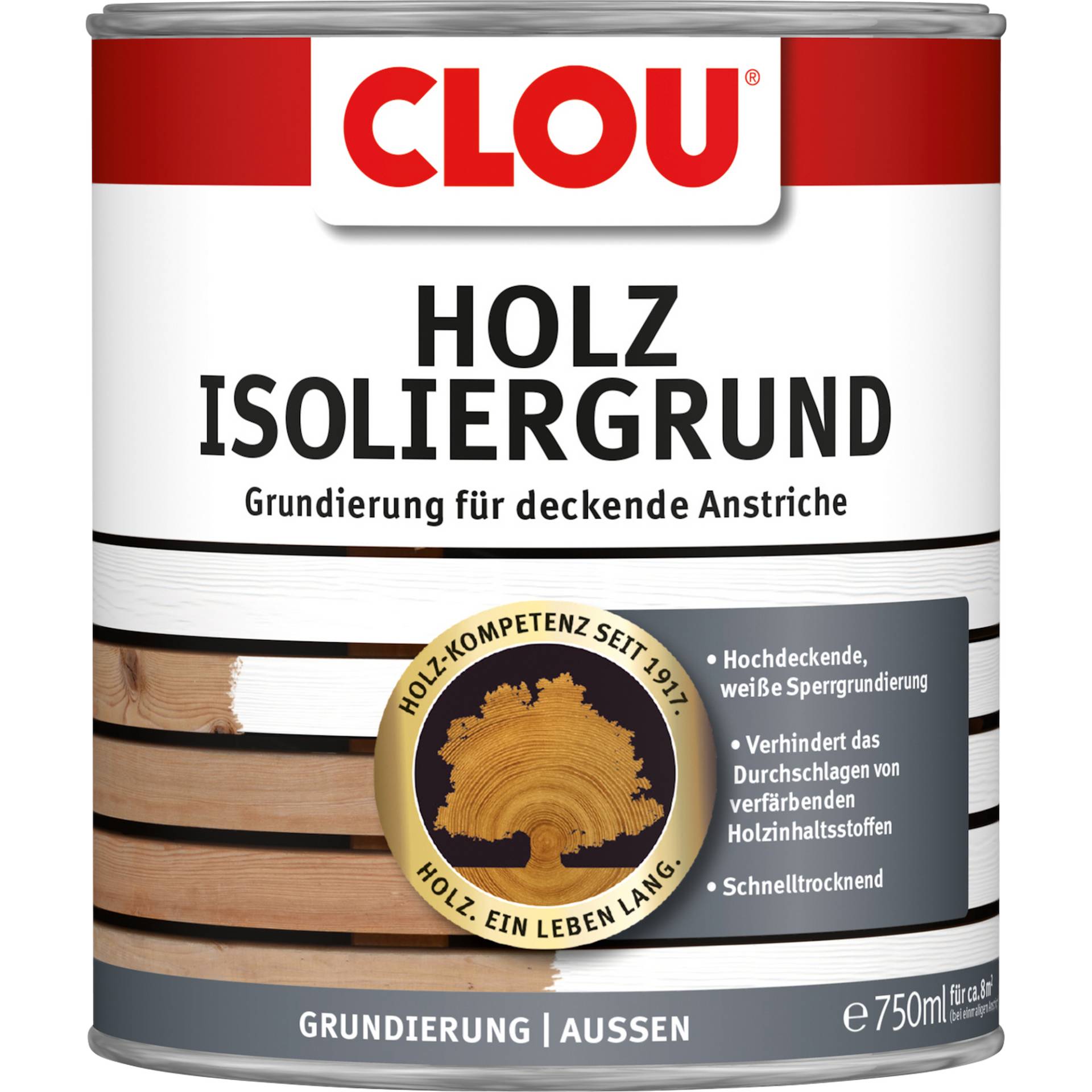 Clou Holz Isoliergrund weiß 750 ml von Clou