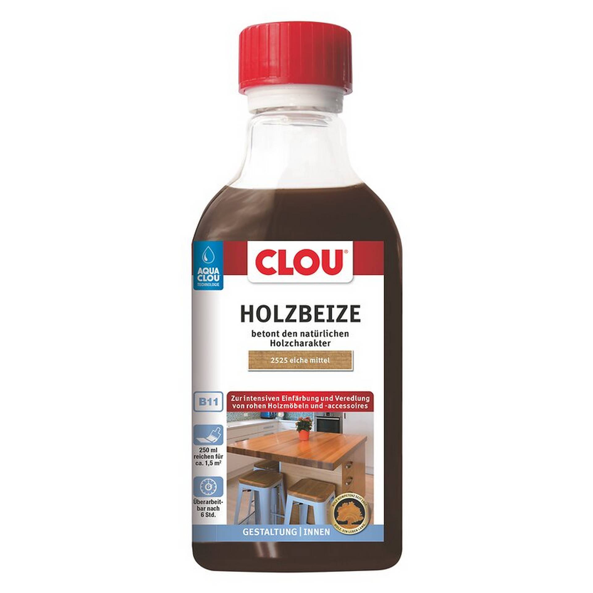 Clou Holzbeize eichefarben mittel 250 ml von Clou
