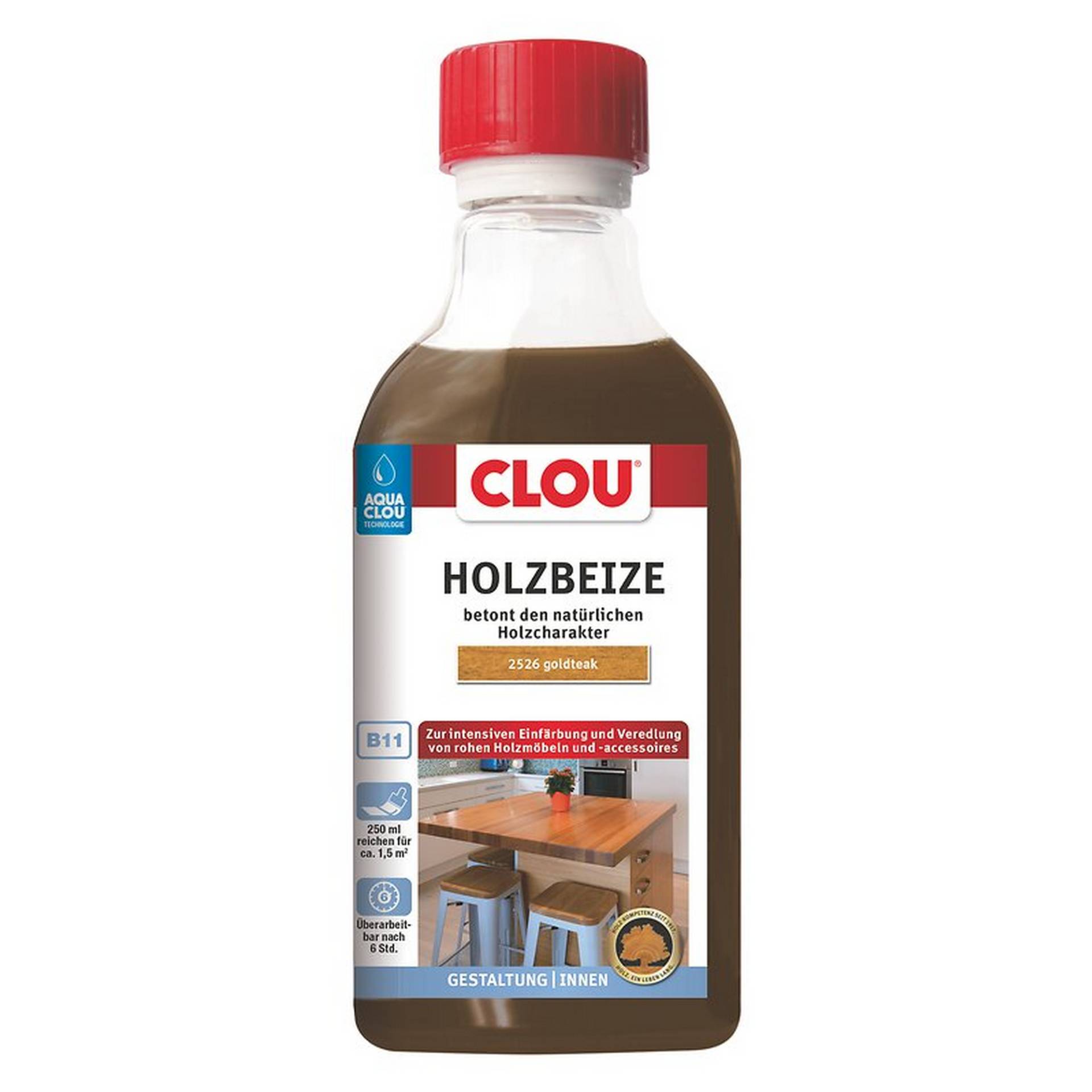 Clou Holzbeize goldteak 250 ml von Clou