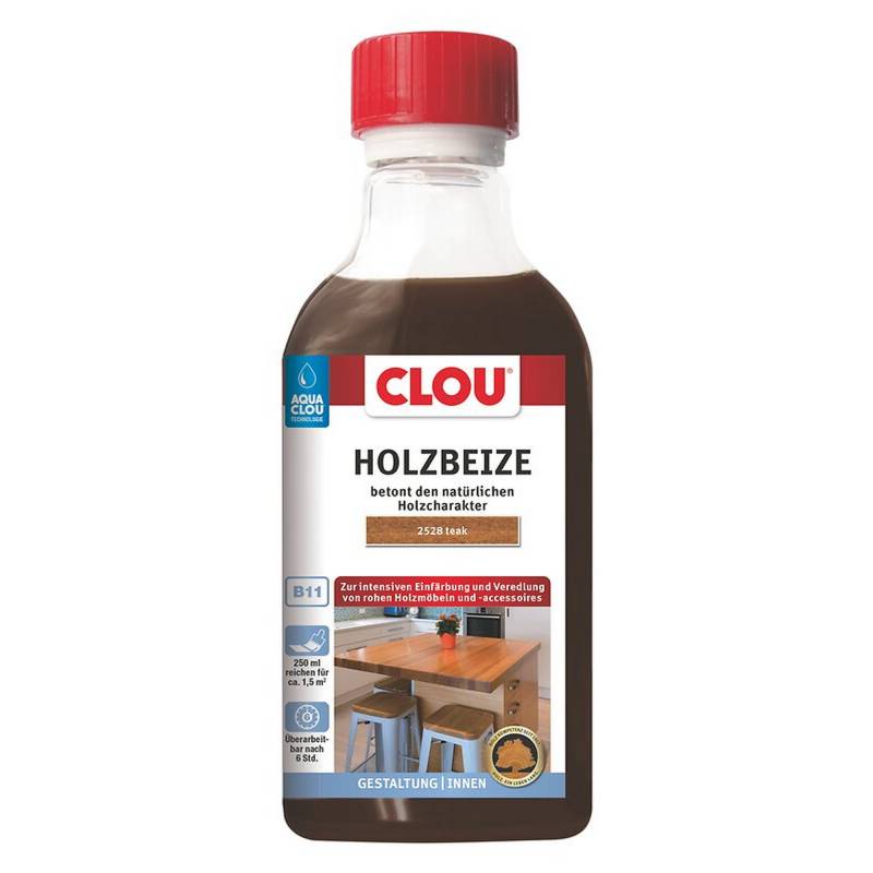 Clou Holzbeize teakfarben 250 ml von Clou