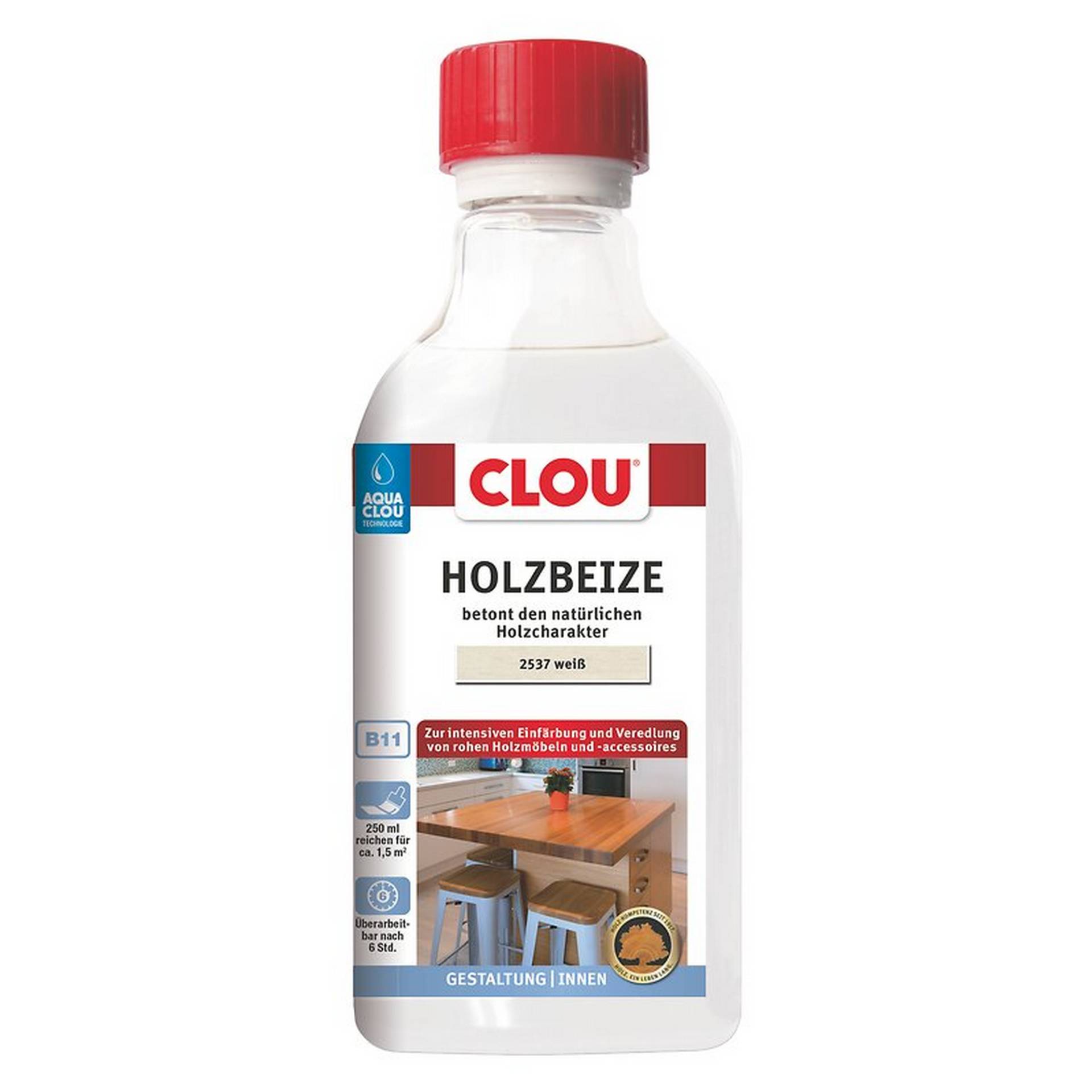 Clou Holzbeize weiß 250 ml von Clou