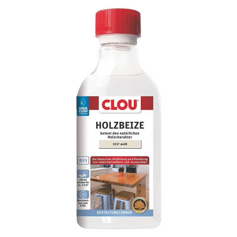 Clou Holzbeize weiß 250 ml von Clou