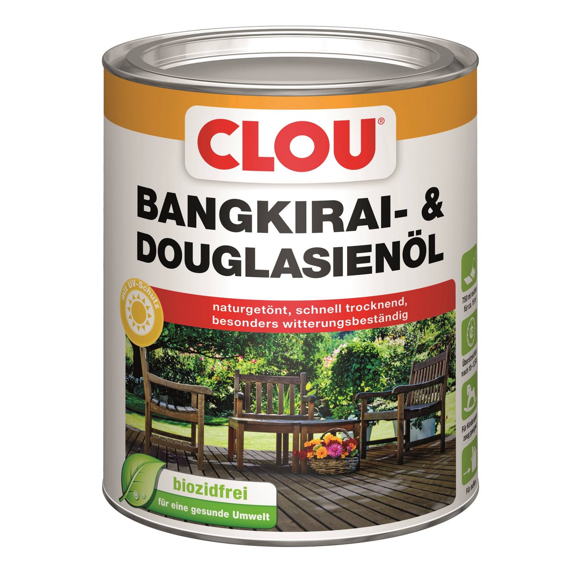 Clou Holzöl bangkiraifarben 750 ml von Clou