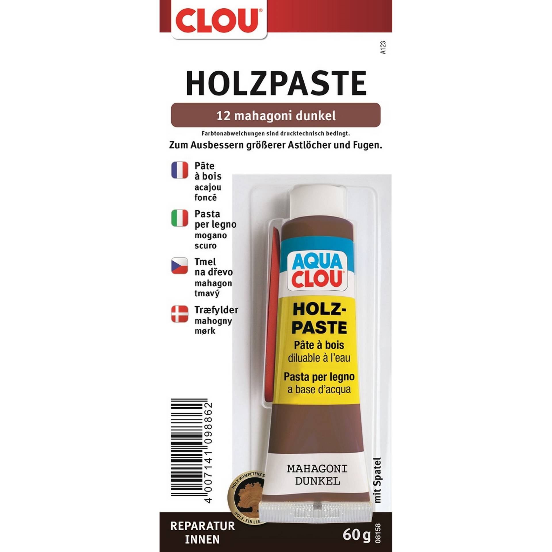 Clou Holzpaste mahagonifarben dunkel 50 g von Clou