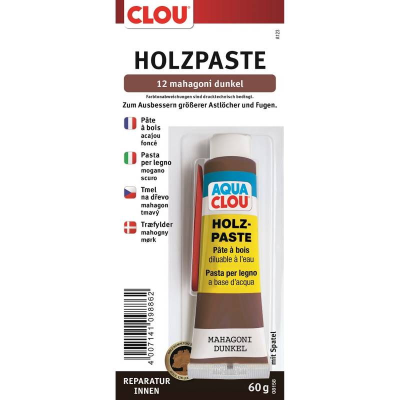 Clou Holzpaste mahagonifarben dunkel 50 g von Clou