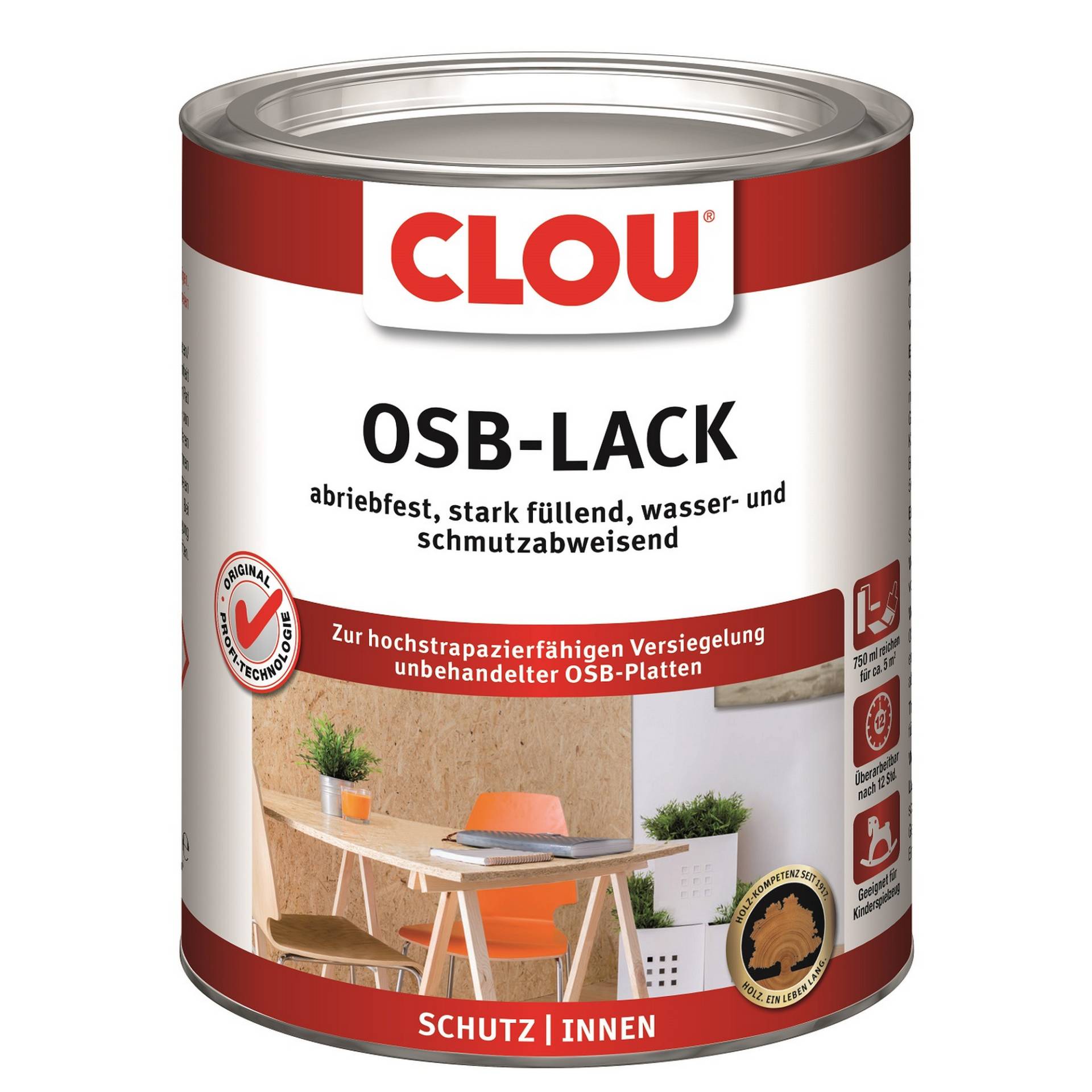 Clou OSB-Lack transparent seidenglänzend 750 ml von Clou