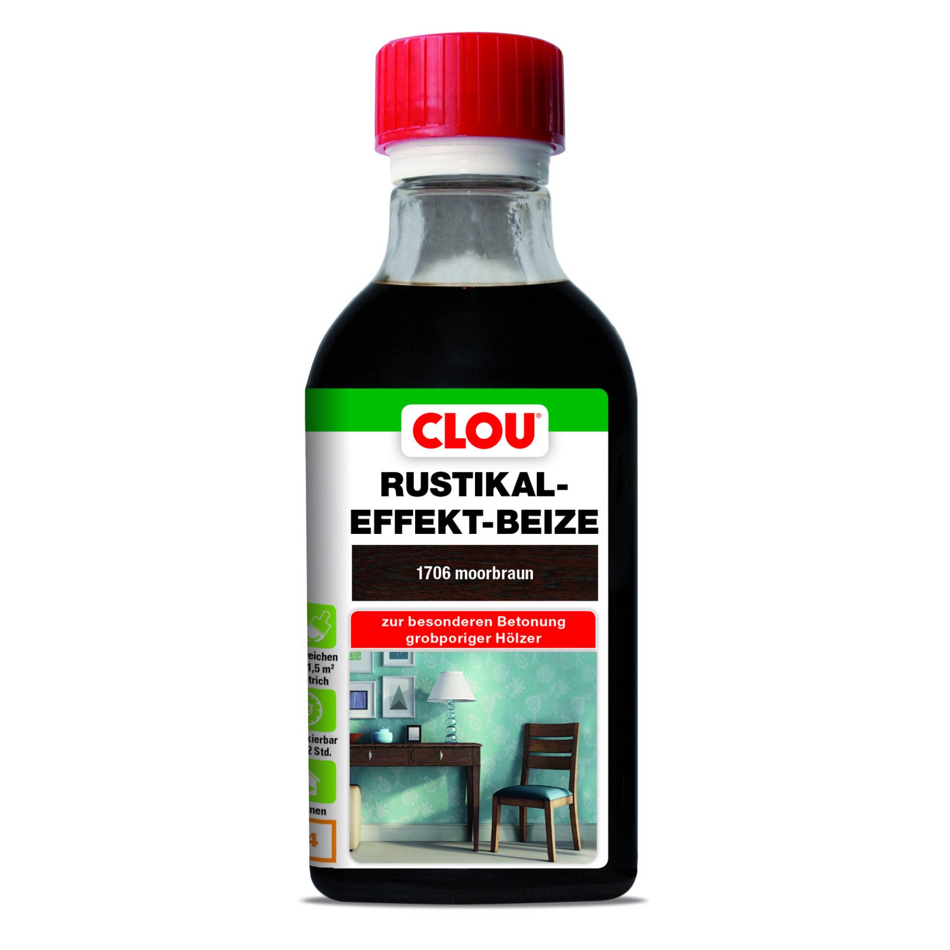 Clou Rustikal-Effekt-Beize moorbraun 250 ml von Clou