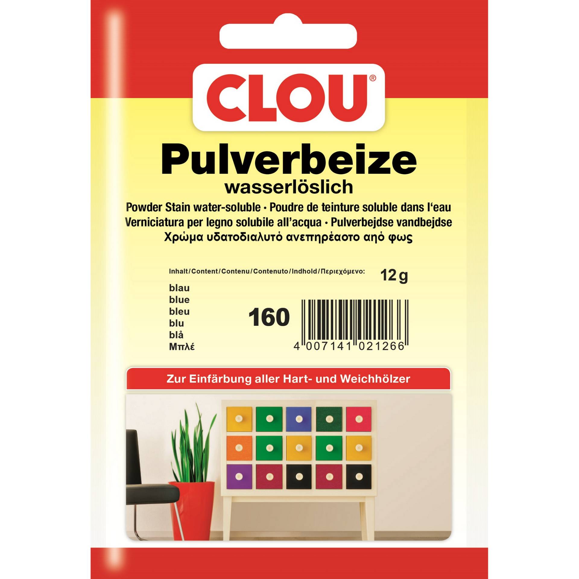 Clou Wasserbeize-Pulver blau 12 g von Clou