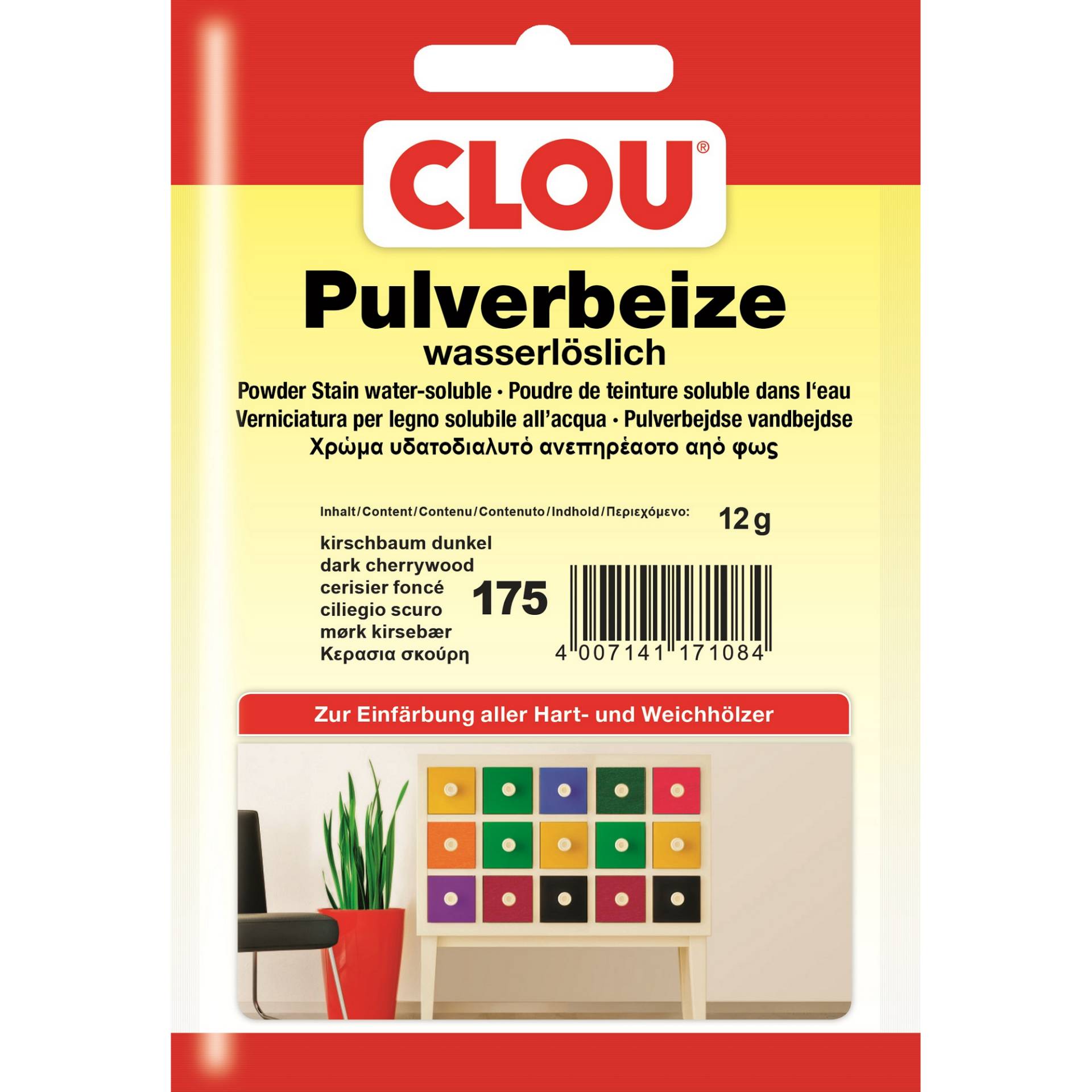 Clou Wasserbeize-Pulver kirschbaumfarben dunkel 12 g von Clou