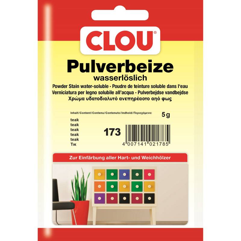 Clou Wasserbeize-Pulver teakfarben 5 g von Clou