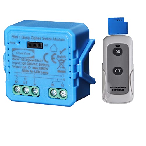 ZigBee Tuya Intelligentes 1 Gang Mini RF Modul Switch, kompatibel mit Smart Life/Tuya App, Alexa und Google Home, 1/2 Way, funktioniert mit Zigbee 3.0 220v-240v (CL-ZBSEC01 rf) von Cloud Even
