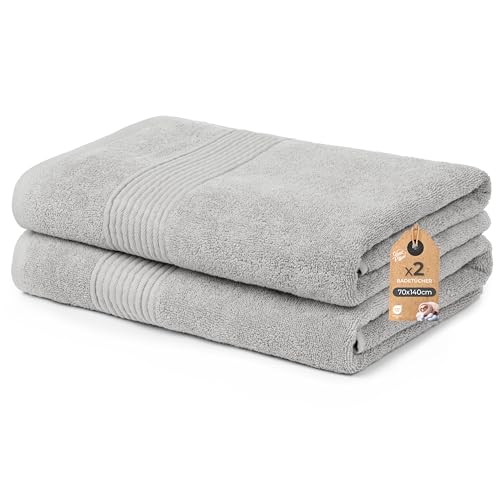 Cloud Pillow 2er Set Duschtücher 70x140 cm – Duschtuch 100% Baumwolle - 500 g/m2 - Weich, Saugstark und Langlebig – Oeko-TEX – Ideal für Bad & Wellness von Cloud Pillow