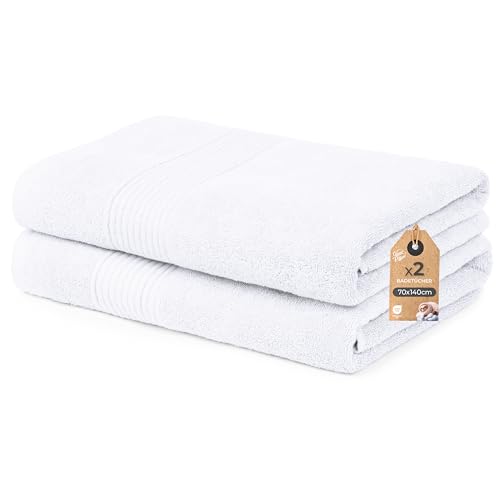 Cloud Pillow 2er Set Duschtücher 70x140 cm – Duschtuch 100% Baumwolle - 500 g/m2 - Weich, Saugstark und Langlebig - Oeko-TEX – ideal für Hotel, Spa & Gäste von Cloud Pillow